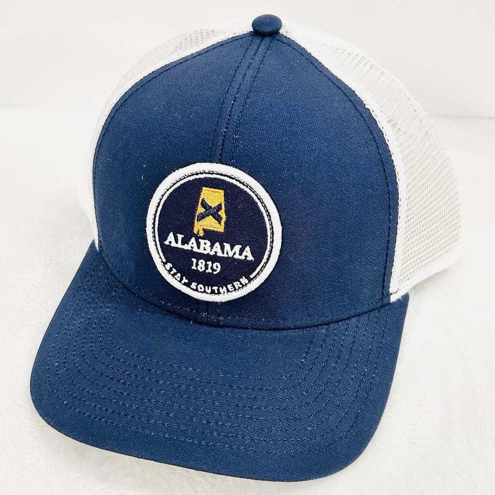 The State Company Alabama Circle Patch Trucker Hat Cap Adjustable‎ Dark Blue